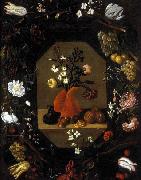 Still-Life with Flowers with a Garland of Fruit and Flowers, Juan de  Espinosa